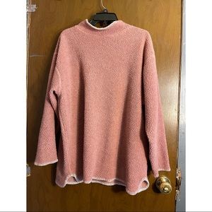 Pink faux fur over sized sweater